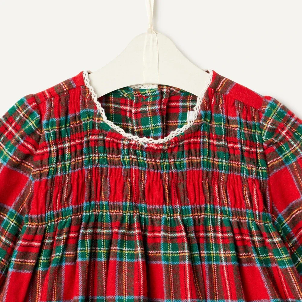 Amazon Essentials x Sofia Grainge Baby Girls' Long Sleeve Flannel Set, Cherry